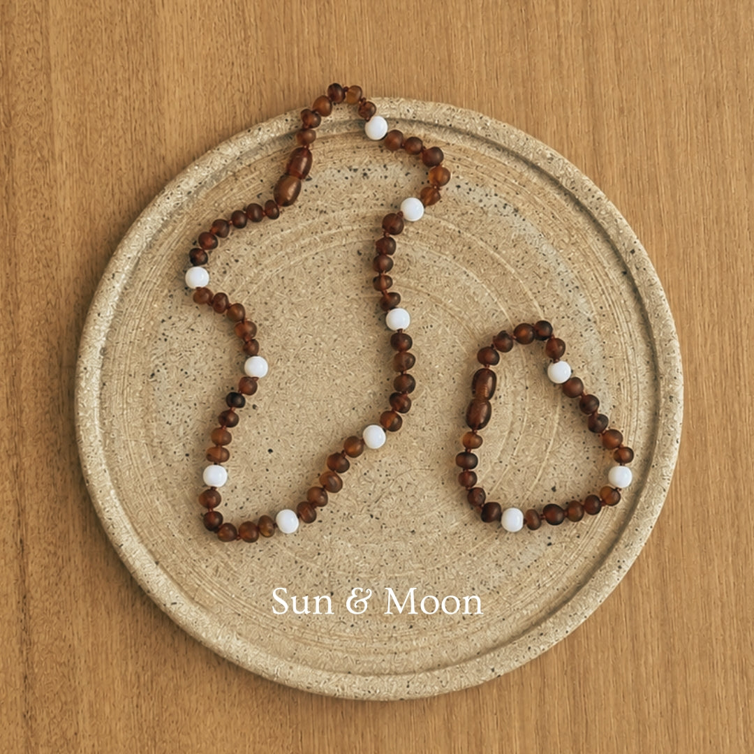 Teething Necklace/Bracelet/Anklet: Sun & Moon