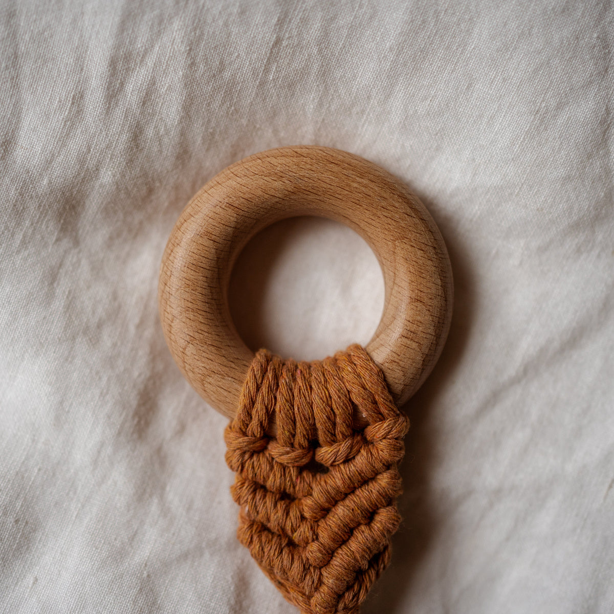 Macramé Teether ~ Organic Cotton ~ Orange Circle